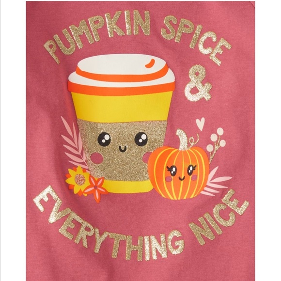 Brand New Toddler Girls Pumpkin Spice 2-Piece Set Long Sleeve Top & Leggings, 5T - Picture 2 of 3